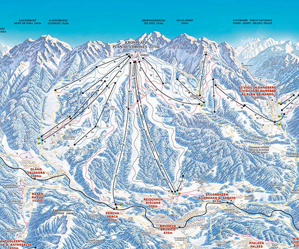 Plan de Corones ski map Plan de Corones ski map